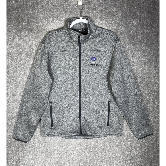 Eddie Bauer Storm Repel Soft Shell Zip Front Jacket Mens Size Large Gray Pockets - Picture 1 of 10